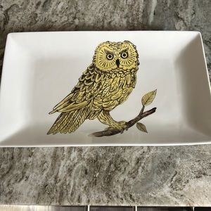 Porcelain serving platter [owl theme]